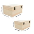 thumbnail image 6 of ELAYARD Large Unfinished Pine Keepsake Box Set, 2 Pieces for Space-Saving Storage, Craft Projects, Organizing & Home Decoration, 6 of 7