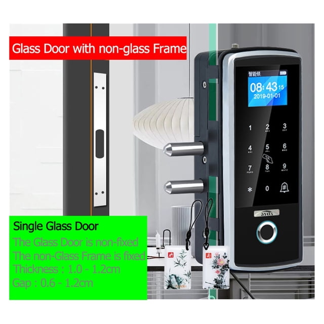 Smart Door Lock Fingerprint Electronic Digital Gate Opener Electric Biometric Finger Print Security Glass Password Card ,Easy to Use