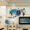 thumbnail image 3 of World Map Wall Clocks Modern Design 3D Digital Hanging Clock Ultra Quiet Acrylic Wall Watch - Rising Sun, 3 of 5