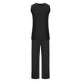 thumbnail image 4 of Summer Lounge Sets for Women qolati Casual Sleeveless Tank Tops High Waist Wide Legs Pants Sweatsuit Matching Set Y2k Fashion Steetwear Tracksuit Women 2 Piece Outfits, 4 of 7