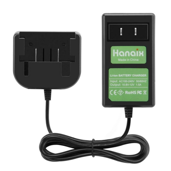 Hanaix Chargeur de Batterie au Lithium 10,8 V-12 V Compatible avec Black&Decker LBXR1512 Outil de Perceuse à Batterie BDCD112 Chargeur Portable