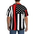 thumbnail image 5 of Disketp Men's Hawaiian Firefighters USA Flag Print Shirts Button Down Holiday Beach Shirts-3X-Large, 5 of 7