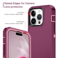 thumbnail image 2 of I-HONVA Compatible with iPhone 14 Pro Case,3-Layer Military Grade Drop Protection Anti-Slip Bumper Rugged Shockproof Dustproof Protection 6.1 inch Phone Case,Purple Pink, 2 of 7
