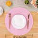 thumbnail image 4 of Juego de 6 manteles redondos trenzados SHACOS para mesa de comedor, color rosa, 4 of 9