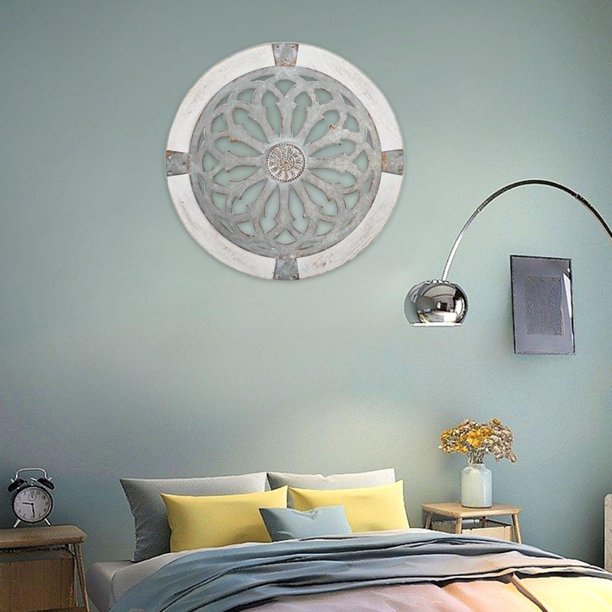 Escultura de pared creativa: decoración de pared rústica, decoración colgante para el Valentín, bodas, exhibición de puerta perfecl Arte de pared redonda