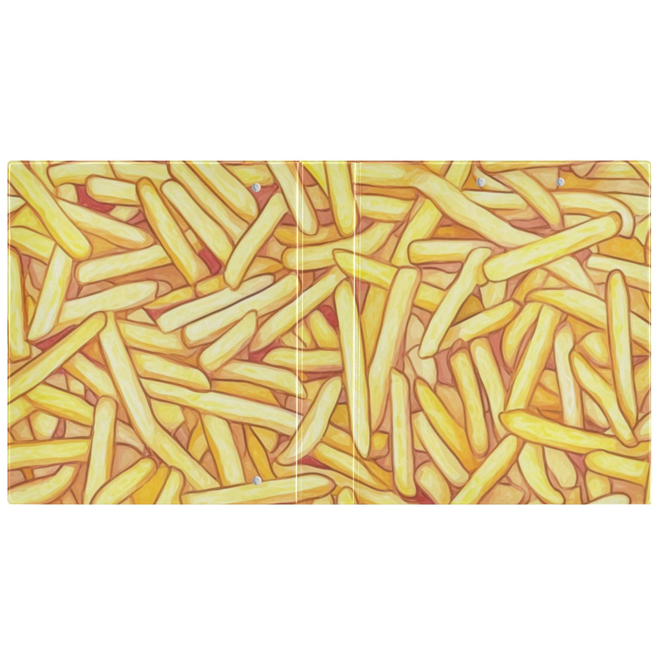 French Fries 3 Ring Binders 1.5 inch Hardcover File Folders with Interior Pockets A4 Size Organizer for School Office Hospital Set of 2