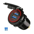 thumbnail image 1 of Chargeur de Voiture Double USB QC3.0 Chargeur de Moto 12-24V LED Adaptateur de Charge Portable Lumière Rouge Sans Câble, 1 of 10