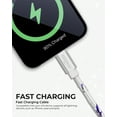 thumbnail image 4 of Liquipel Powertek USB C Lightning iPhone Charger Cable [MFI Certified], 6ft Fast Charging, Neon Party, 4 of 8