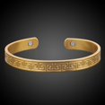 thumbnail image 3 of 18K Gold Plated Healing Therapy Arthritis Pain Relief Magnetic Copper Bracelet, 3 of 7