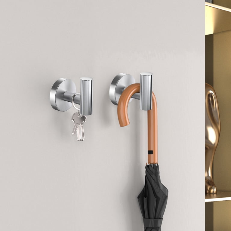 SUS304 Stainless Steel Wall Mount Towel Hook – Heavy Duty Anti-Rust Robe Coat Holder For Bathroom, Kitchen, Garage (Square, Brushed Nickel)