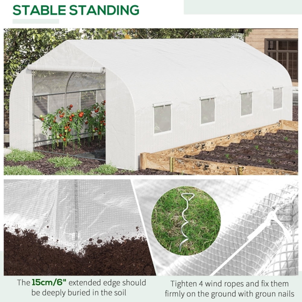 Barara King GreenHouse, Outdoor Cultivation Base, Outdoor Greenhouse Cultivation Base,20' x 10' x 7' Greenhouse Walk-In Warm House