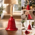 thumbnail image 6 of Christmas Hand Bell with Wooden Handle, Embossed Metal Vintage Service Call, Festive Holiday Decor for Wedding, Party, Home, Tabletop Seasonal Display, 6 of 7