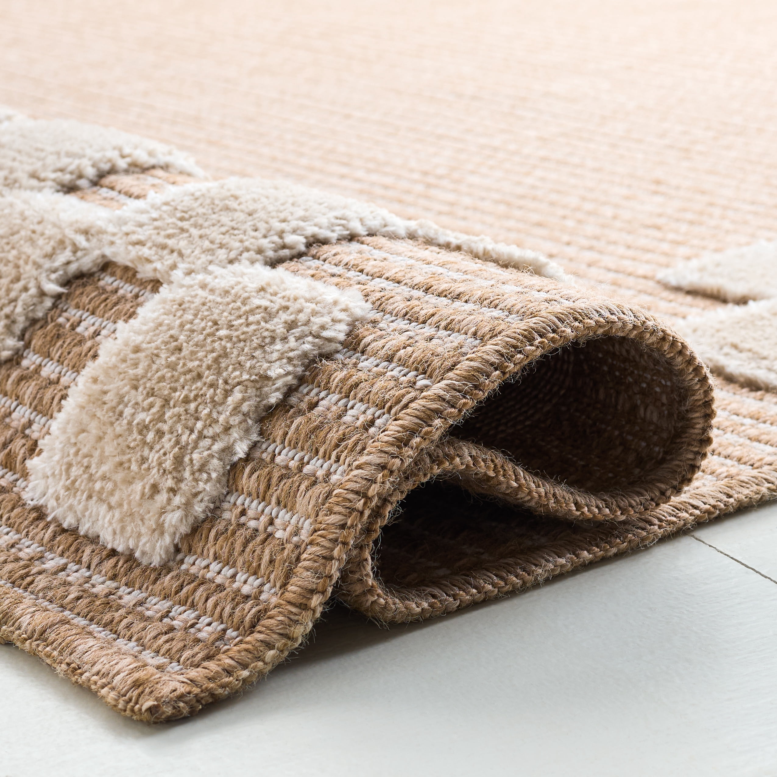 Safavieh Clayton Hervey Bordered Indoor/Outdoor Area Rug, Natural/Ivory, 5'3" x 7'6"