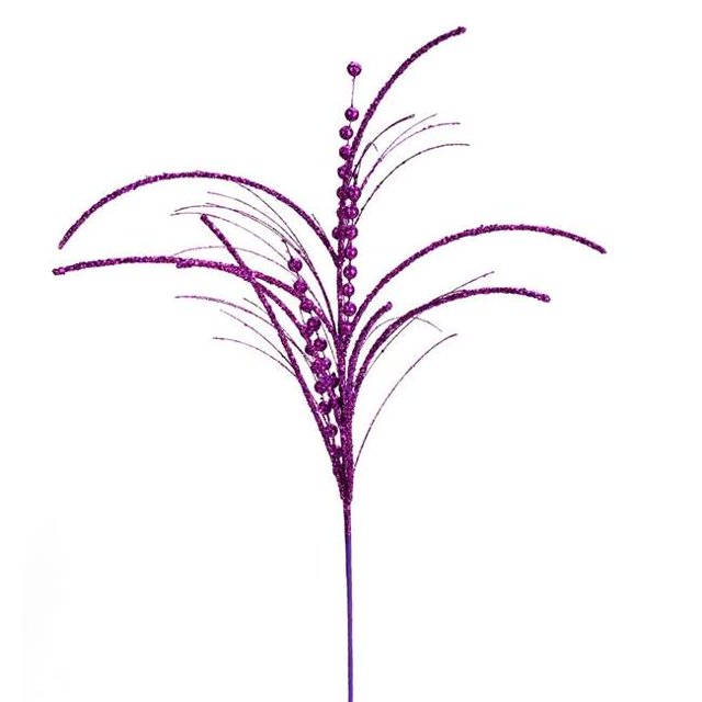 Vickerman QG192466 29 Po. Violet Glitter Harvest Spray - 6 par Sac