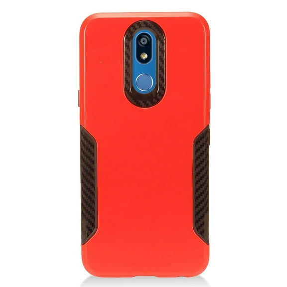 GSA Carbon Fiber Grip Hybrid Case for LG K40, Harmony 3 Red/Black