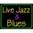 thumbnail image 1 of Live Jazz And Blues 1 LED Neon Sign 24" Tall x 31" Wide - inches Black Square Cut Acrylic Backing, with Dimmer - Premium built indoor Sign for Studio, Club, Home décor, Event, Workshop, Storefront., 1 of 7