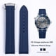 thumbnail image 2 of Correa de caucho fluorado FKM suave con extremo curvo de 20 mm para reloj de silicona Seiko, correa de reloj Omega Seamaster 300 AT150, negra y azul, 2 of 5