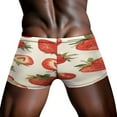 thumbnail image 4 of Strawberry Fruit Watercolor Men's Mesh Boxer Briefs Cooling Breathable Sports Underwear Vertical Fly, 4 of 5