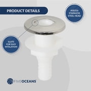 Five Oceans White Nylon/Stainless Steel Thru-Hulls with stud for hose, 3/4 inches FO2558