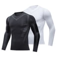 thumbnail image 2 of Traje de fitness elástico para hombre, traje de baloncesto ajustado, traje de entrenamiento deportivo de manga larga para correr que absorbe la humedad, 2 of 5