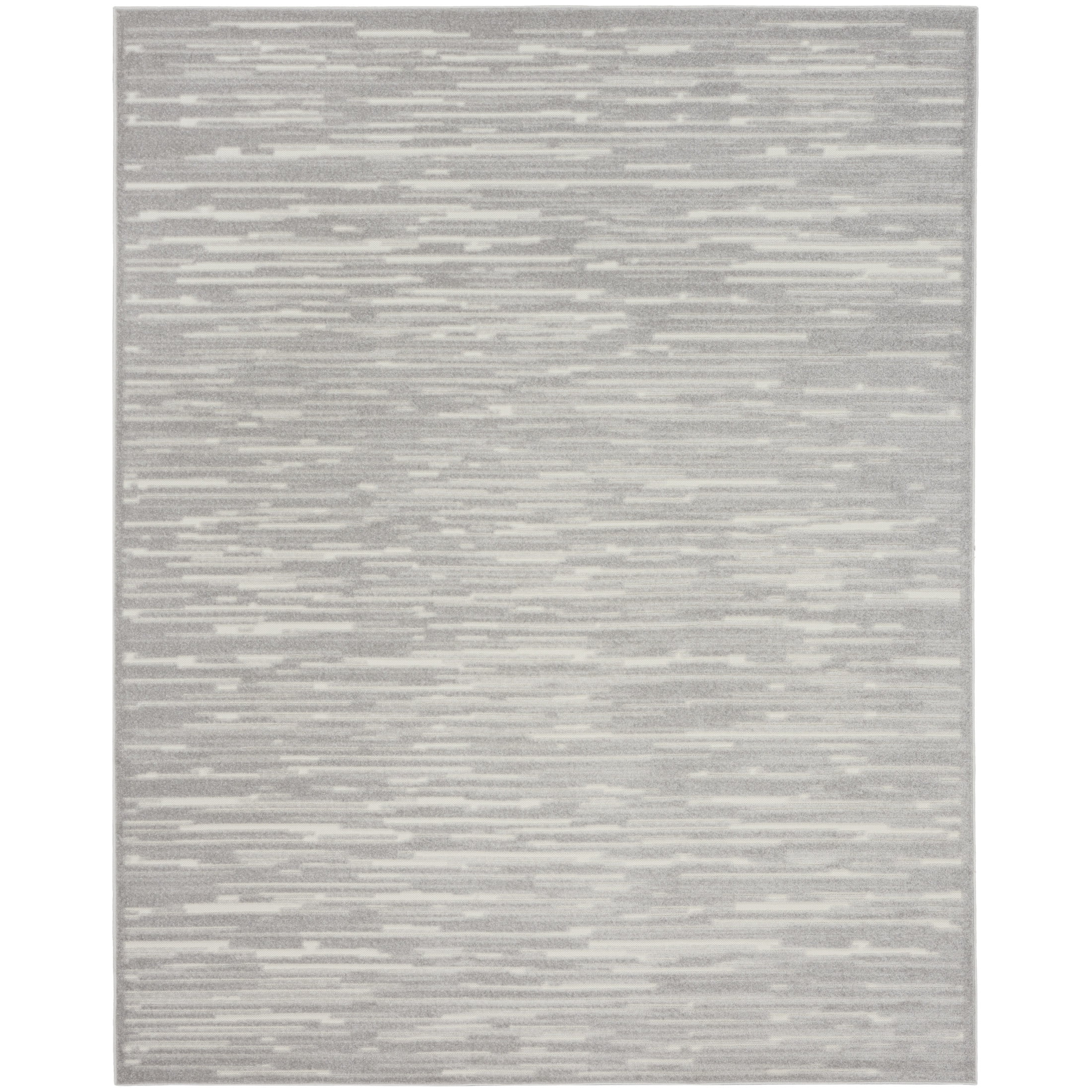 Nourison Care Free 7'10" x 9'10" Light Grey Modern Indoor Rug