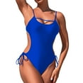 thumbnail image 2 of One Piece Swimsuit Women Cut out Spaghetti Strap Backless Monokini Tummy Control Bathing Suit Swimwear, 2 of 8