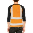thumbnail image 2 of Halloween Road Worker Construction Vest Costume Mens Raglan T Shirt White-Black X-LG, 2 of 2