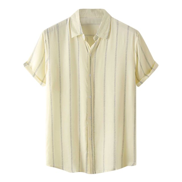 Hombres Casual Botones Playa Sin posicionamiento Estampado Turndown Camisa de manga corta Blusa Pompotops oipoqjl49360