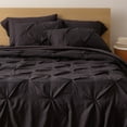 thumbnail image 3 of Dawn 7-Piece Bed-in-a-Bag Comforter Set in Kiss Pleat Black, Queen Size, Soft, Durable and Easy Care, 3 of 6