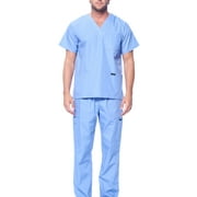Dagacci Medical Uniform Unisex Scrubs Set Scrub Top and Pants