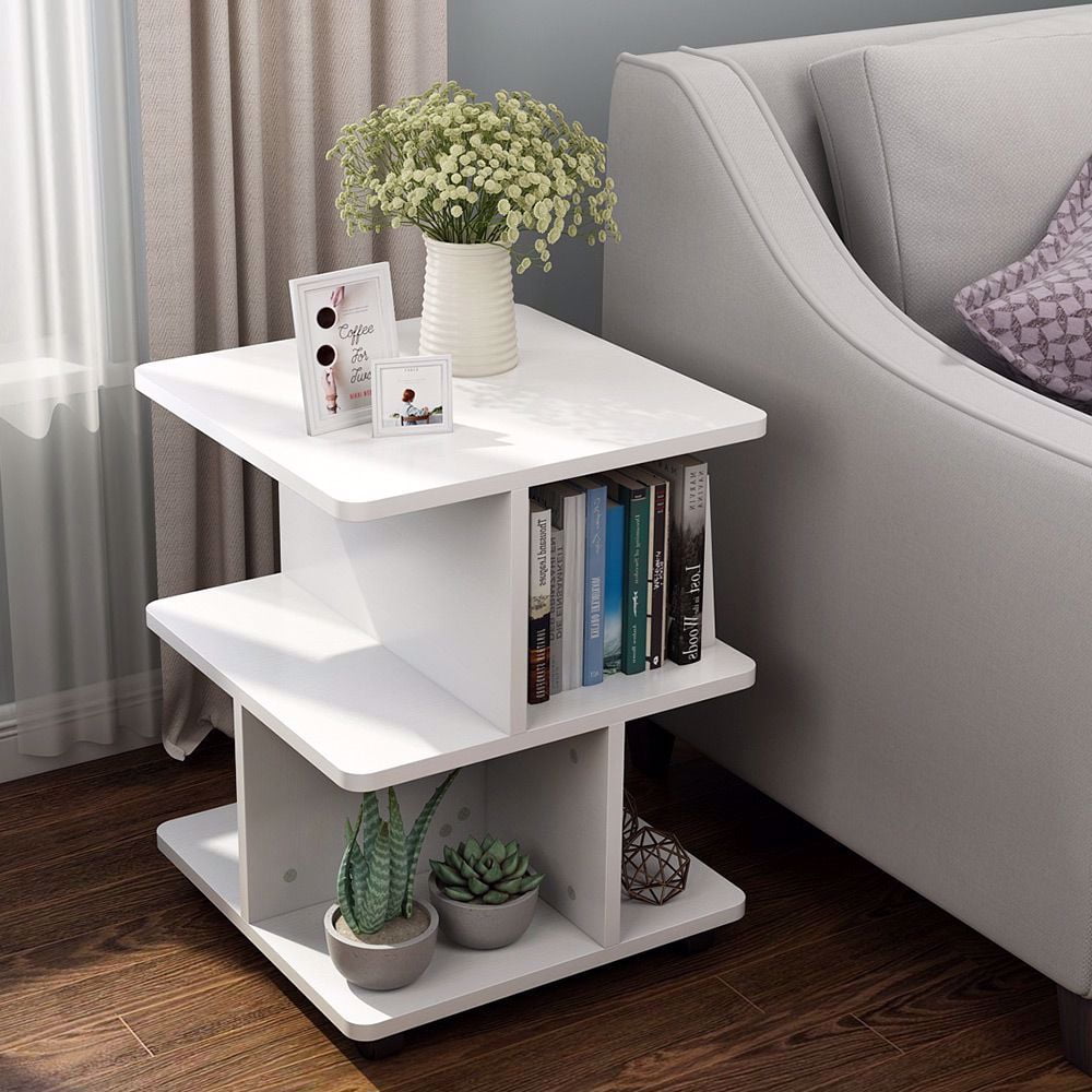 Tribesigns Modern Side End Table for Living Room, 3 Tier Bedside Table