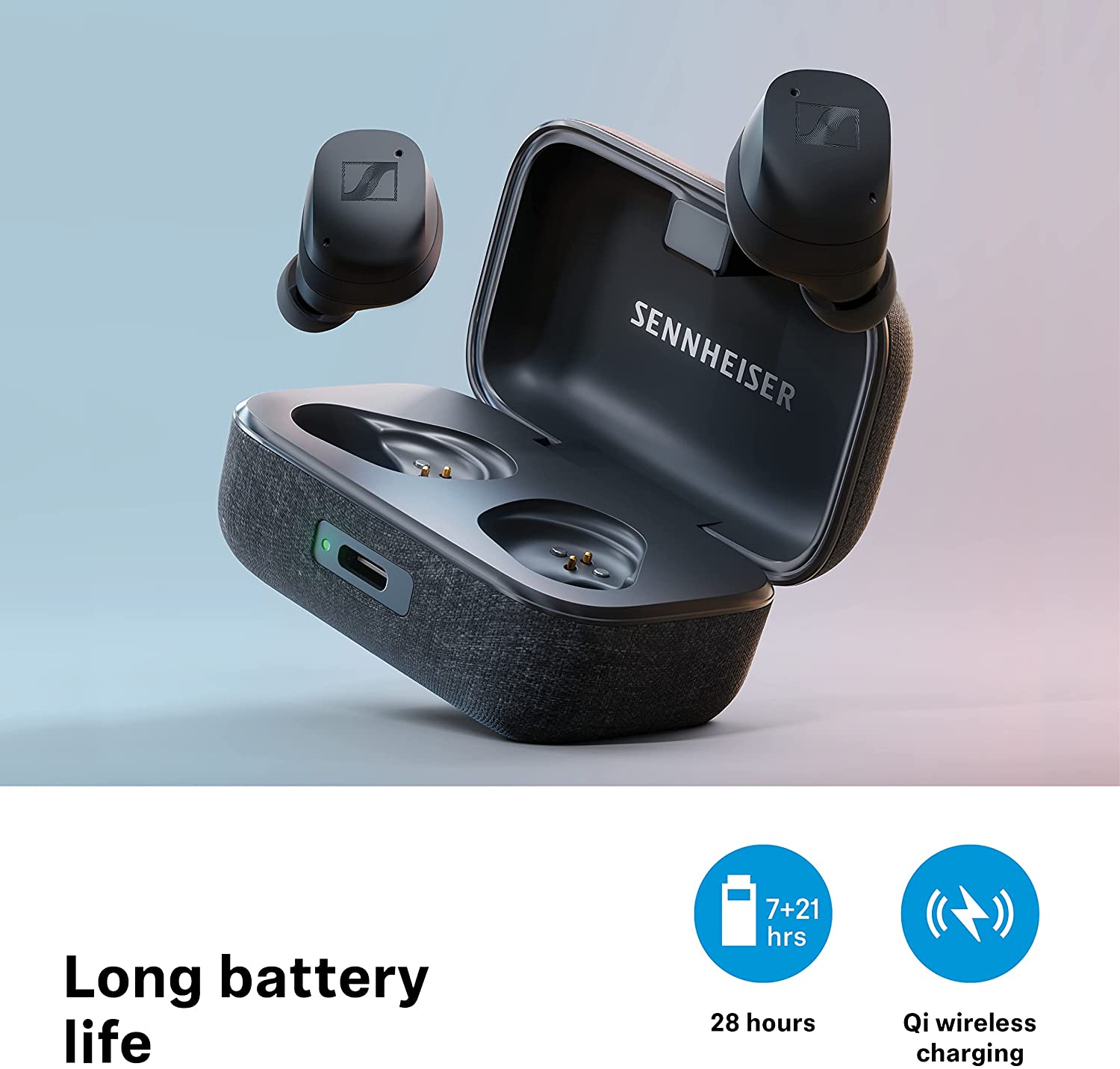 Sennheiser MOMENTUM True Wireless 3 Earbuds -Bluetooth In-Ear Headphones for Music and Calls with ANC, Multipoint connectivity , IPX4, Qi charging, 28-hour Battery Life Compact Design - Black - image 5 of 5