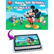 Mickey Mouse Clubhouse Edible Cake Topper Personalized Birthday 1/4 Sheet Decoration Custom Sheet Birthday Frosting Transfer Fondant Image
