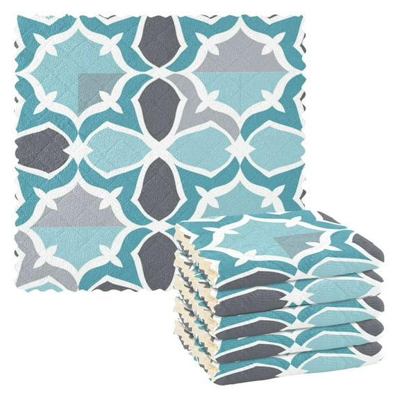 Ryvnso Moroccan Geometry Kitchen Towels Dish Clothes for Drying Dishes Cleaning Absorbent Set of 6