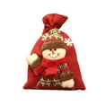 thumbnail image 2 of Christmas Gift Bag, Linen Gift Bag, Three-Dimensional Santa Snowman Reindeer Holiday Candy Bags, Cloth Multicolor 20x30cm Festive Present Packaging, 2 of 7