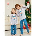 thumbnail image 4 of Pyjama à Manches Longues Col Rond Parent-Enfant Ensemble de Pyjama de Noël Imprimé Élan Bleu à Carreaux pour la Maison Ensemble Deux Pièces, 4 of 6