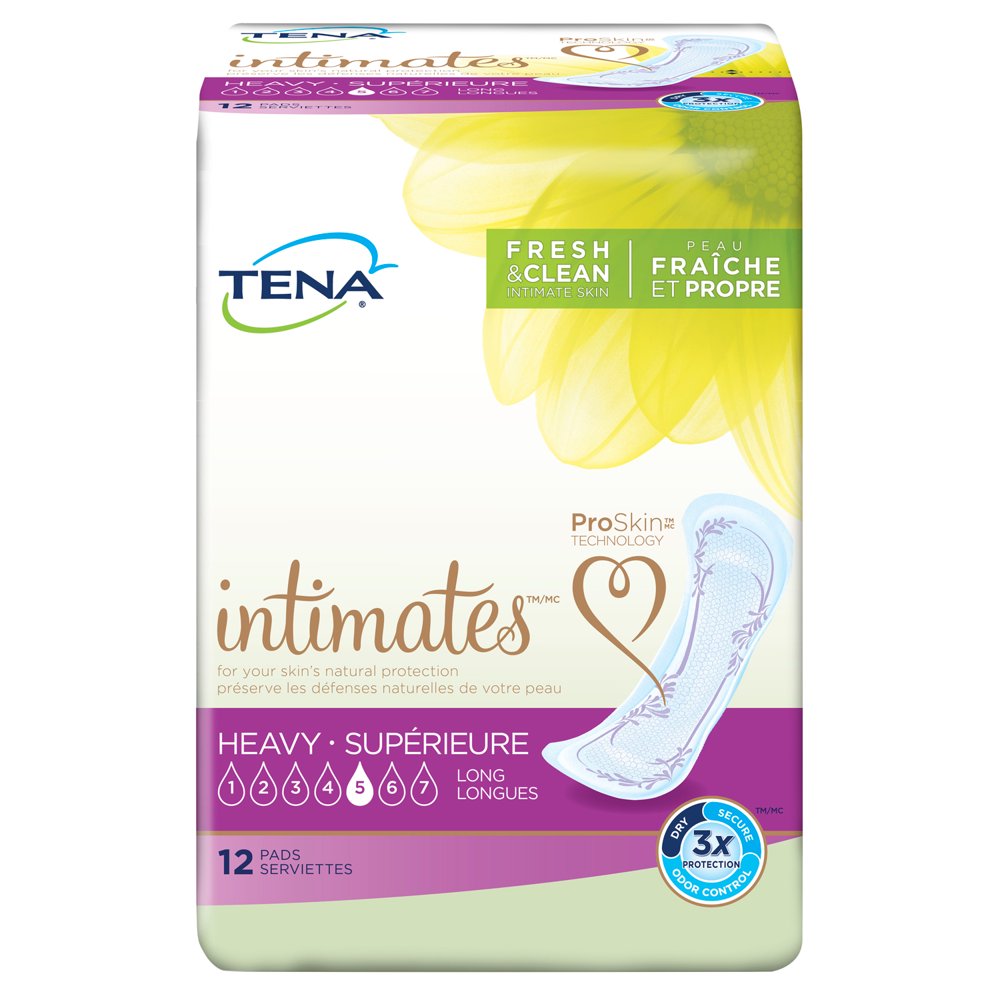 Tena Incontinence Pads for Women, Heavy, Long, 12 Count