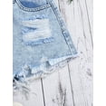 thumbnail image 3 of Girls' Denim Shorts Collection – Bow Embroidered / Distressed Ripped / Allover Bow Print High Waisted Denim Shorts for Kids Summer Casual Wear, 3 of 7