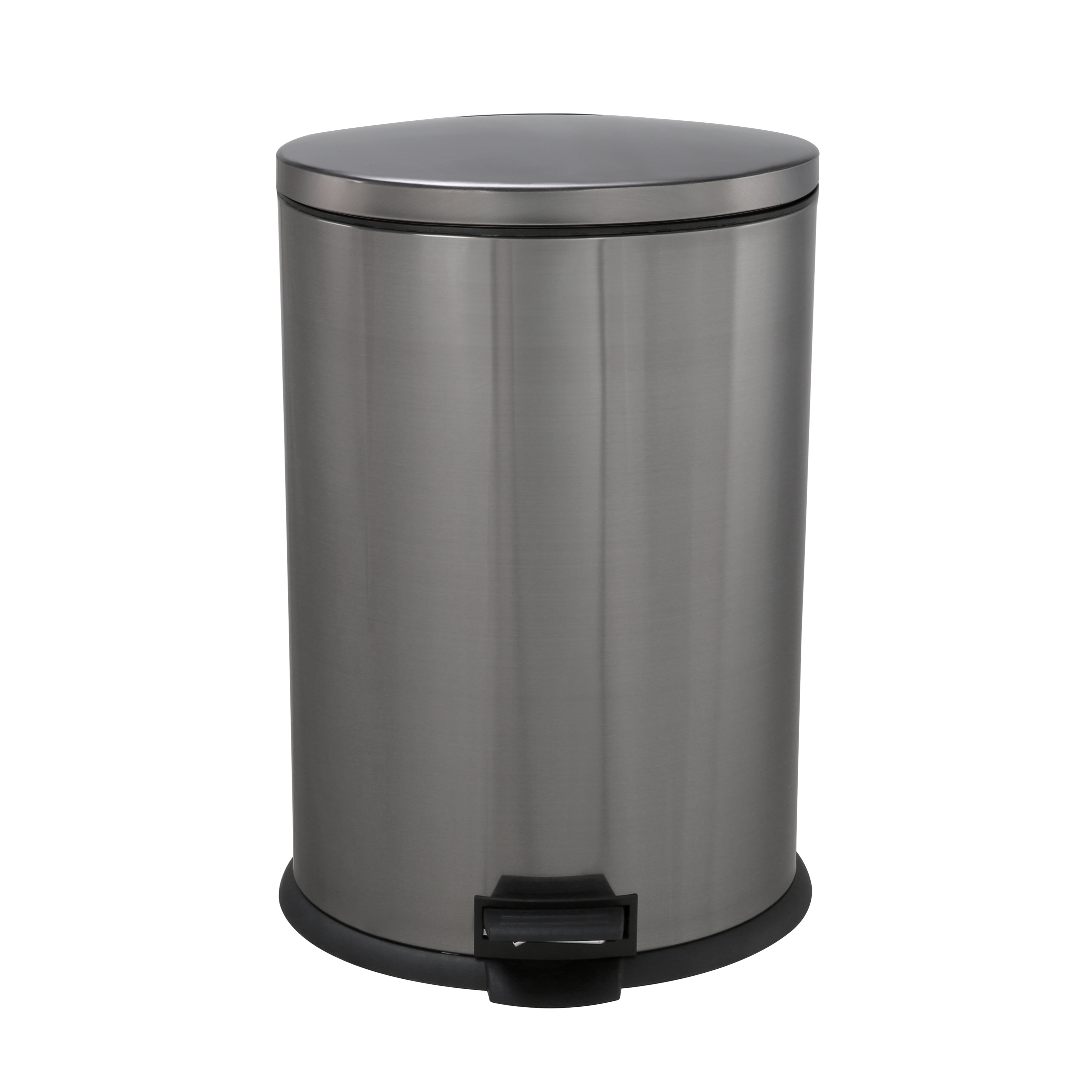 Better Homes & Gardens 10.5 Gallon Black Stainless Steel Oval Step Can