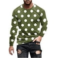 thumbnail image 2 of Bovxnpu Long Sleeve Shirts for Men Pullover Tee, Men's Long Sleeve Crew Neck Polka Print Trendy Casual Casual Comfy Tops, 2 of 5