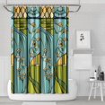 thumbnail image 1 of Ensemble de Rideau de Douche avec Doublure à Boutons-Pression, Boho Vintage Fleur Plante Floral (4) Rideaux de Douche Doublure de Douche Imperméable, Rideaux de Salle de Bain Décoratifs en Polyester, 72x72 Pouces, 1 of 4