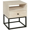thumbnail image 1 of Mid-Century Modern White Wood and Metal Side Table, 1 of 7