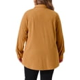 thumbnail image 4 of DARING DIVA Women's Plus Corduroy Shirts Button Down Shackets Jacket 3X Brown, 4 of 6