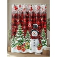 thumbnail image 4 of Christmas Snowman Shower Curtain Set ，Waterproof Fabric Shower Curtains Xmas Tree Socks Ball Winter Red Plaid Shower Curtains for Bathroom,Bathroom Decor 72"x84", 4 of 6