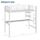 thumbnail image 2 of Yeshouse cama alta individual con escritorio y estantes, estructura de metal resistente con listones de acero, escalera y barandilla de seguridad, ideal para ahorrar espacio en habitaciones, 2 of 7