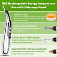 thumbnail image 3 of Acupuncture Pen USB Rechargeable Electronic Acupuncture Meridian Therapy Machine Massage Pen Relief Pain Tools with 3 Massage Heads 9 Levels, 3 of 5