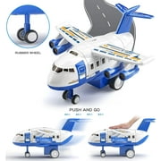 Transport Plane Adventure Car Toys for Toddler Age 2-6 with 8 City Cars - Kids Airplane Toys Race Track Car Toys for 3 4 5 6 7 Boys , Garage Parking Lot Playmat, Birthday Gift for Girls