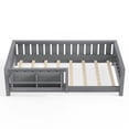 thumbnail image 6 of Bellemave Twin Montessori Floor Bed with Built-in Bookshelf, Twin Floor Bed with Full Safety Guardrails, Low-to-Floor Bed Frame with Slats, No Box Spring Needed, Easy Assembly, Gray, 6 of 13