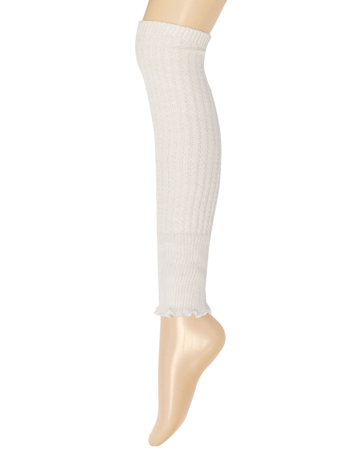 Wrapables® Women's Ribbed Warm Knitted Leg Warmers, White