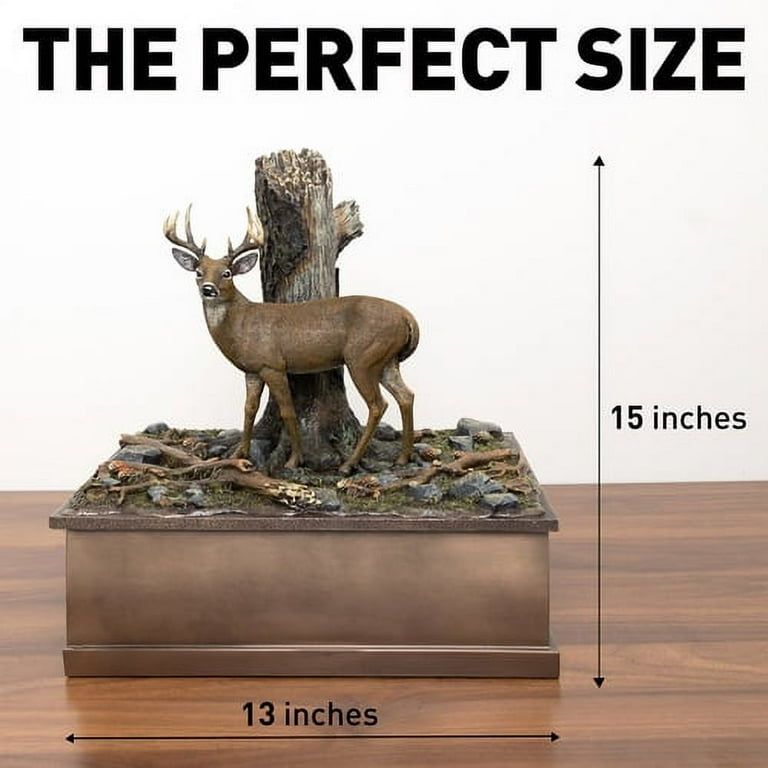 JAGSHASHI Deer Urn For Ashes Adult Male - Urns For Human Ashes - Funeral Urns For Adult Ashes Women - Decorative Urns - Urns For Ashes Adult Female Mother (10 Inch